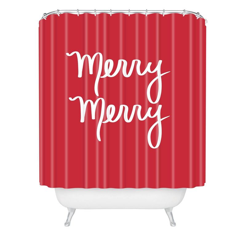 Lisa Argyropoulos Merry Christmas Shower Curtain Red - Deny Designs, 1 of 5