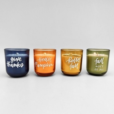 4ct Harvest Glass Candles - Bullseye's Playground™