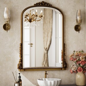 BEAUTYPEAK Arched Vintage Baroque Bathroom Vanity Mirrors - 1 of 4