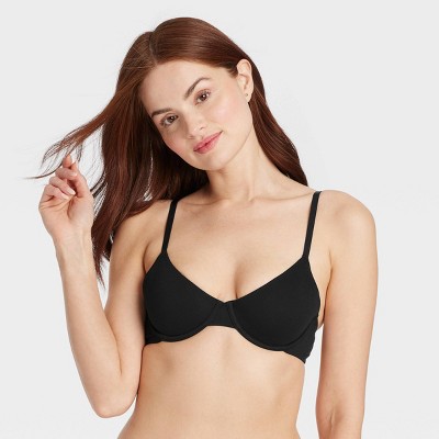 Women's Cotton Unlined Demi Bra - Auden™ Black 32C