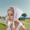 Unique Bargains Solid Color French Lace Triangle Bandana 1 Pc - 2 of 4