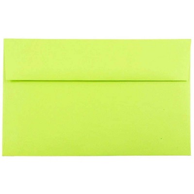 JAM Paper A10 Colored Invitation Envelopes 6 x 9.5 Ultra Lime Green 20835