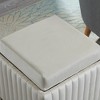 Entryway Bench Upholstered Storage Rectangular Bench, Bedroom Bed End Bench Bed Foot, Entryway Bench Light Beige Linen Fabric White + Black - 2 of 4