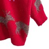 Womens Ugly Christmas Sweater Novelty Sequined Crew Neck Sweater Handmade Christmas Tree Deer Jacquard Pullover Sweater - 4 of 4