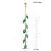 EVERLY JEWELRY | Yellow Plated Sterling Silver 3 3/4 CT TGW Composite Light Blue Turquoise Curb Link Chain Drop Earrings - 3 of 4