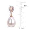 EVERLY JEWELRY | 10K Rose Gold 9 - 9.5mm Cultured Freshwater Pearl, 1/2 CT TGW Morganite and 1/7 CT TW Diamond Drop Earrings - 3 of 4