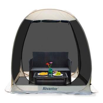 Alvantor 6'X6' Outdoor Pop Up Portable Gazebo Tenet with Mesh Netting 2-3 People Screened Shelter Beige