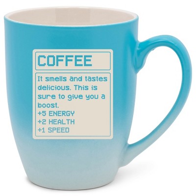 100 North Video Game 10 Ounce Blue and White Two Toned Ombre, Comfortably Fits Your Hands, Ceramic Tea Coffee Cup Mug, Coffee. It Smells and Tastes