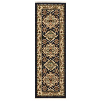 Oriental Weavers Lilihan 532B6 Navy/ Multi Indoor Area Rug - 2' x 6'