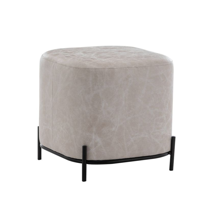 17" Modern Square Ottoman with Metal Base - WOVENBYRD, 4 of 13