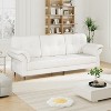 84" Storage Sofa - Teddy Fleece Small Couch w/ Cup Holders & Side Pockets for Apartment Living - 2 of 4