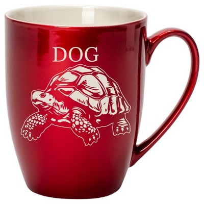 100 North Souls Like 10 Ounce Cardinal Red Metallic Finish, Comfortably Fits Your Hands, New Bone China Coffee Tea Cup Mug, Dog