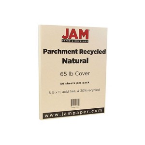 JAM Paper Parchment 65lb Cardstock 8.5 x 11 Coverstock Natural Recycled 171116 - 1 of 2