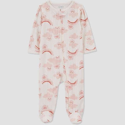 Carter's Just One You®️ Baby Girls' Rainbow Footed Pajama - White/Pink Newborn