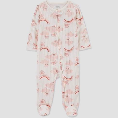 Pre-owned Gymboree Girls Pink | White | Checks 1-piece footed Pajamas size:  3-6 Months