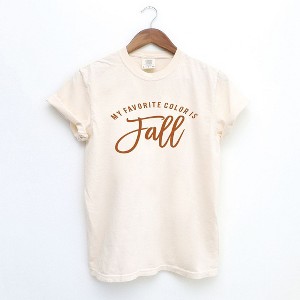 Simply Sage Market Women's My Favorite Color Is Fall Short Sleeve Garment Dyed Tee - 1 of 4