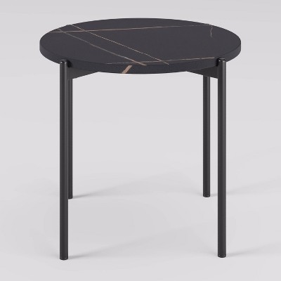 Arlo Black Marble and Wood Nesting Coffee Table Set