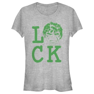 Juniors Womens Marvel St. Patrick's Day Hulk Luck T-Shirt - 1 of 4