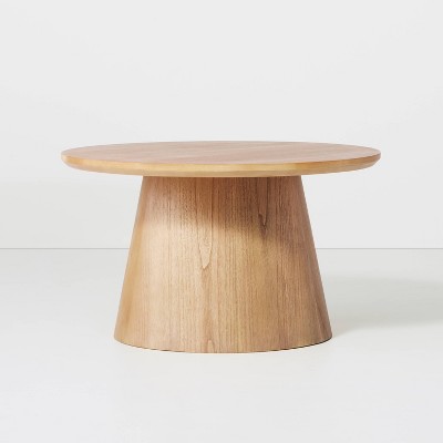 Round Wood Pedestal Coffee Table - Natural - Hearth & Hand™ with Magnolia