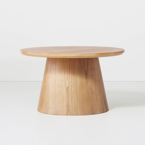 Round Wood Pedestal Coffee Table - Natural - Hearth & Hand™ with Magnolia - image 1 of 4