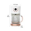 Haden Coffee Machine, 12 Cup Drip Coffee Maker Bundled with Heritage 1.7 Liter Stainless Steel Electric Kettle, Ivory & Copper - image 4 of 4