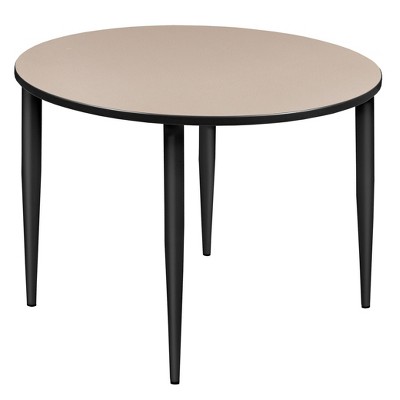 48" Dali Round Tapered Leg Dining Table Beige/Black - Regency