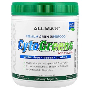 ALLMAX CytoGreens®, Premium Green Superfood for Athletes, Acai Berry Green Tea, 1.2 lbs (535 g) - 1 of 2