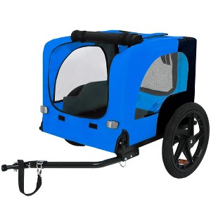 XINGHANZHENXUAN Pet Bike Trailer Dog Cart for Bicycle for Small and Medium Pets, Folding Cart Frame, Non-Slip Floor, Internal Leash - 1 of 4