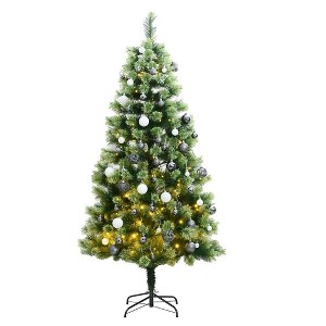 vidaXL Artificial Hinged Christmas Tree Green PVC Large Foldable - 1 of 4