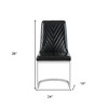 HomeRoots Set of Two Black and Silver Upholstered Dining Side Chairs - 3 of 4