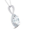 Pompeii3 1.25 Ct Moissanite & Diamond Halo Pendant 14k White Gold - 2 of 4