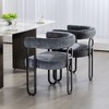 LOVMOR House Hold Contemporary Designed Chenille Fabric Upholstered Accent/Dining Chair/Kitchen Armchair for Living Room set of 2 - 2 of 4