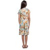 24seven Comfort Apparel Girls Yellow Print Knee Length Short Sleeve Flowy Dress - 3 of 4