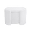 CAVINAS Cozy Boucle Storage Ottoman Bench, Upholstered Round Ottoman with Hidden Storage, Lamb Fleece Bedroom End Bench - 3 of 4