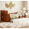 TIRAMISUBEST Twin Daybed Trundle Bed Frame with Bookshelf Movable Wardrobe Solid Wood, Brown, 95.5"*40.9"*42.3" - 2 of 4
