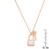 Steeltime Ladies stainless steel mother of pearl and simulated diamonds tiny lock (Lucky) and key necklace. Color Options: Silver, Gold, Rose Gold - 3 of 4