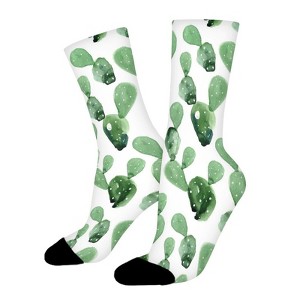 Cactus Women Printed Crew Socks Funny Funky Socks Soft Polyester Novelty Gifts for Artists Men - 1 of 1