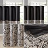 Sapphtopaz Paisley Jacquard Shower Curtain for Bathroom, 72x72" Pieced Solid Top Panel with Contrast Piping,Multicolored Curtains with 12 Buttonholes - 3 of 4