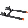 Heavy-Duty Pallet Fork Q235B with Connecting Rod - 6000lb Load Capacity, Black and Orange, Clamp-on, Fits Loader and Skid Steer Buckets - 2 of 4