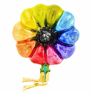 Morawski 4.0 Inch Rainbow Flower Clip-On Spring Easter Summer Clip-On Tree Ornaments - 1 of 4