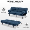 MUUEGM Memory Foam Futon Sofa Bed|Convertible Sleeper Sofa with 3-Position Adjustable Backrest and 4-Position Armrest, 7" loveseat - 2 of 4