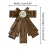 Allegra K Women's Pre-tied Pin Brooch Ribbon Beads Party Bowknot Bow Tie - 3 of 4