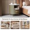 Whisen Modern Round Nightstand with Storage Drawer & Open Shelf, Curved Design for Home - 2 of 4