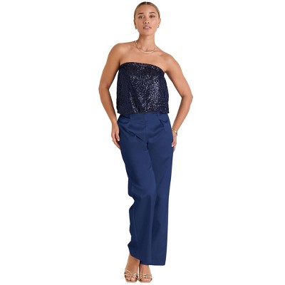 VENUS Womens Shiny Satin Pant