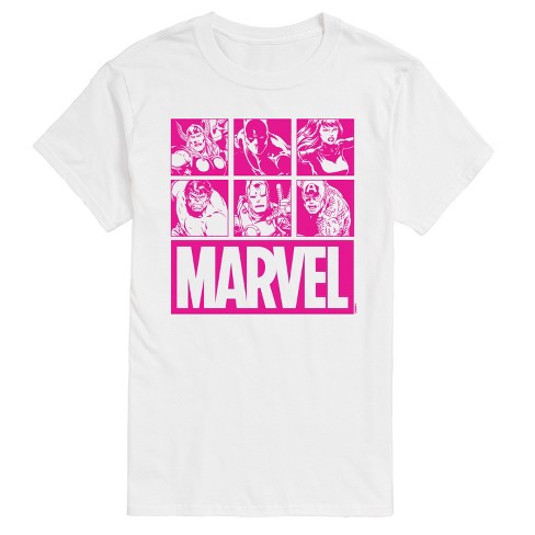 Men's - Marvel - Pink Character Valentine Characters Short Sleeve Graphic T-Shirt - image 1 of 3