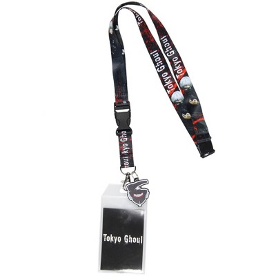 Tokyo Ghoul Lanyard Ken Kaneki Mask ID Holder With Mask Rubber Charm Black