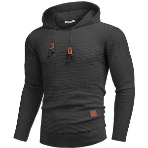 COOFANDY Mens Hooded Sweatshirt Casual Long Sleeve Drawstring Waffle Knit Hoodies Slim Fit Hoodies Pullover - 1 of 4