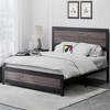 Full Size Bed Frame with Headboard, Industrial Platform Bed Frame with Charging Station - 4 of 4
