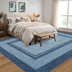 TROPOW Area Rug Braided Printed for Living Room, Non-Slip Stain-Resistant Printed Rug,Machine Washable Large Carpet for Kitchen - 1 of 4