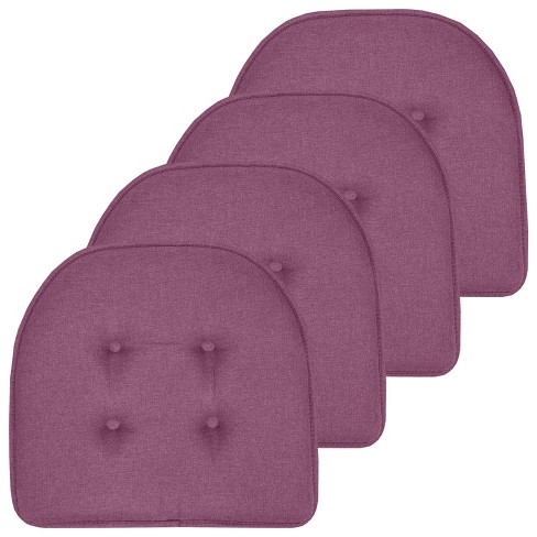 Sweet Home Collection Solid Color U Shaped Memory Foam 17 X 16 Chair  Cushions, Purple, 4 Pack : Target